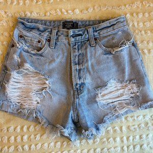Abercrombie & Fitch Distressed High Waisted Shorts